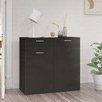 vidaXL Sideboard Schwarz 80x36x75 cm Holzwerkstoff