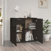 vidaXL Sideboard Schwarz 80x36x75 cm Holzwerkstoff