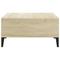 vidaXL Couchtisch Wei&szlig; und Sonoma-Eiche 60x60x30 cm Holzwerkstoff