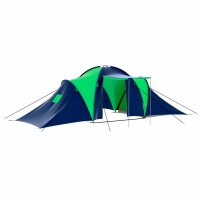 vidaXL Campingzelt 9 Personen Stoff Blau/Gr&uuml;n