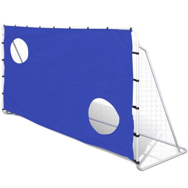 Fu&szlig;ball Tor mit Torschusswand Stahl 240 x 92 x 150 cm