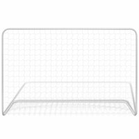 vidaXL Fu&szlig;balltor mit Netz 182&times;61&times;122 cm Stahl Wei&szlig;