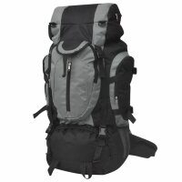 vidaXL Wanderrucksack XXL 75 L Schwarz und Grau