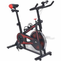 vidaXL Heimtrainer mit Pulsmesser Schwarz und Rot