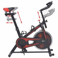 vidaXL Heimtrainer mit Pulsmesser Schwarz und Rot