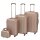 vidaXL Vierteiliges Hartschalen-Trolley-Set Champagner