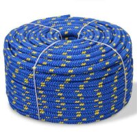 vidaXL Bootsseil Polypropylen 12 mm 50 m Blau