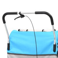 vidaXL 2-in-1 Kinder Fahrradanh&auml;nger &amp; Kinderwagen Blau und Grau