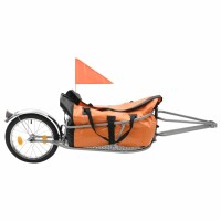 vidaXL Gepäck-Fahrradanhänger mit Tasche Orange...