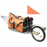 vidaXL Gepäck-Fahrradanhänger mit Tasche Orange...