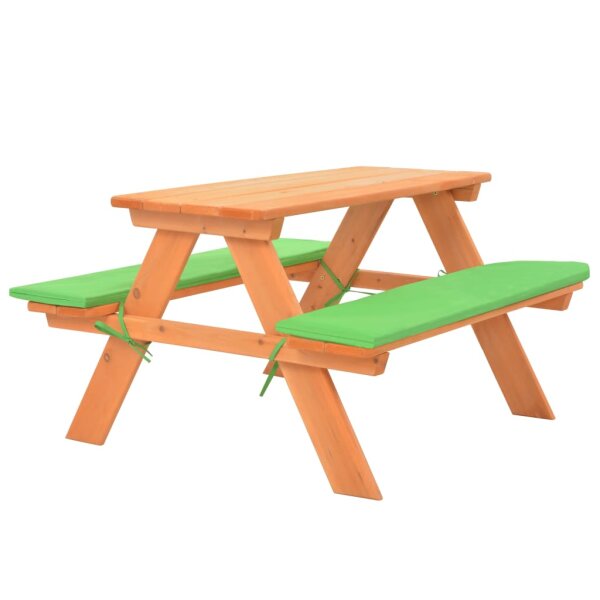 vidaXL Kinder-Picknicktisch mit B&auml;nken 89&times;79&times;50 cm Massivholz Tanne