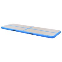 vidaXL Aufblasbare Gymnastikmatte mit Pumpe 600x100x10 cm PVC Blau