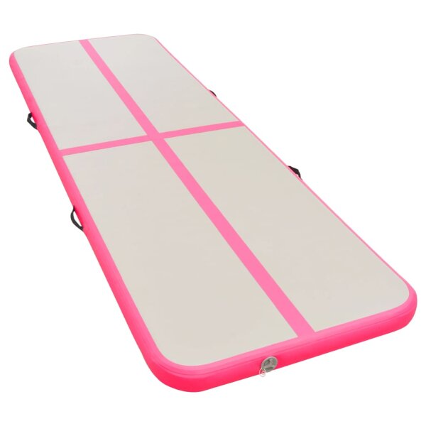 vidaXL Aufblasbare Gymnastikmatte mit Pumpe 700&times;100&times;10 cm PVC Rosa