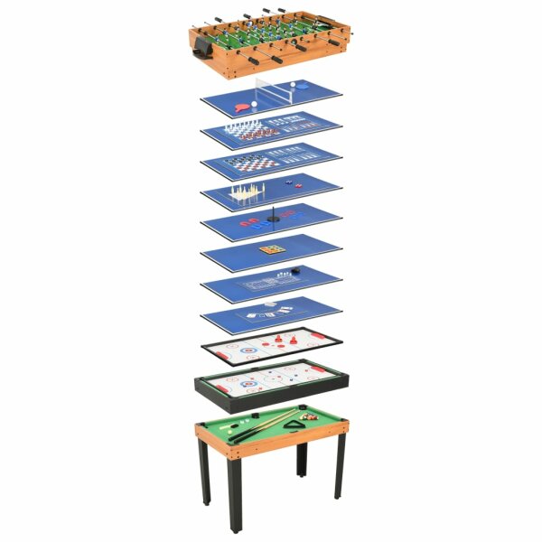 vidaXL 15-in-1 Multigame-Tisch 121&times;61&times;82 cm Ahorn