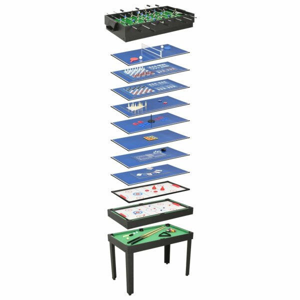 vidaXL 15-in-1 Multigame-Tisch 121&times;61&times;82 cm Schwarz