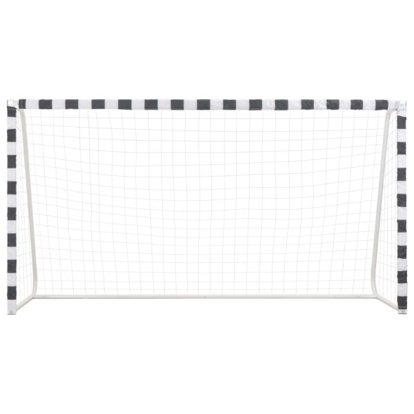 vidaXL Fu&szlig;balltor 300 x 160 x 90 cm Metall Schwarz und Wei&szlig;