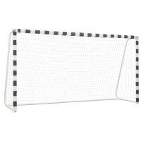 vidaXL Fu&szlig;balltor 300 x 160 x 90 cm Metall Schwarz und Wei&szlig;