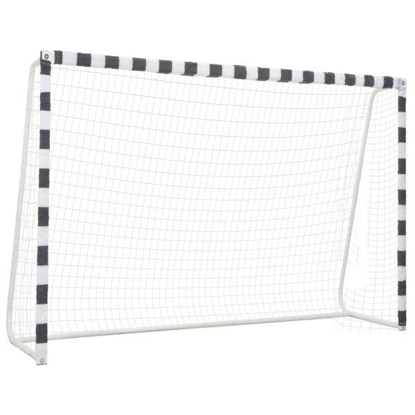 vidaXL Fu&szlig;balltor 300 x 200 x 90 cm Metall Schwarz und Wei&szlig;