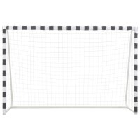 vidaXL Fu&szlig;balltor 300 x 200 x 90 cm Metall Schwarz und Wei&szlig;