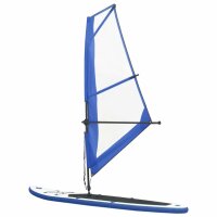 vidaXL Aufblasbares Stand-Up-Paddleboard Set mit Segel Blau und Wei&szlig;