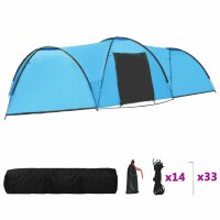 vidaXL Camping-Zelt Iglu 650x240x190 cm 8 Personen Blau