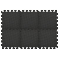 vidaXL Bodenmatten 54 Stk. 4,86 ㎡ EVA-Schaumstoff Schwarz