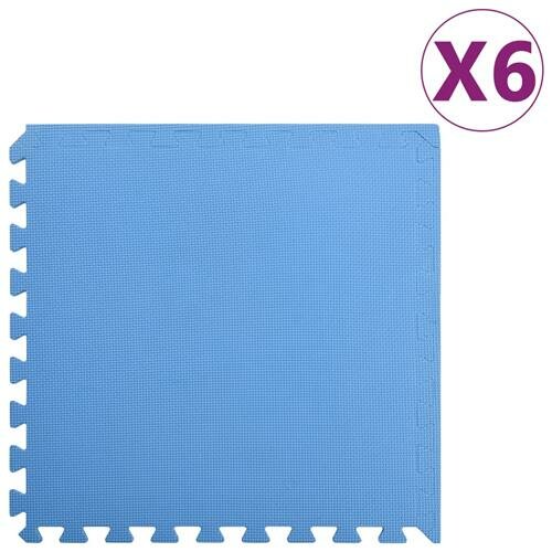 vidaXL Bodenmatten 6 Stk. 2,16 m&sup2; EVA-Schaum Blau