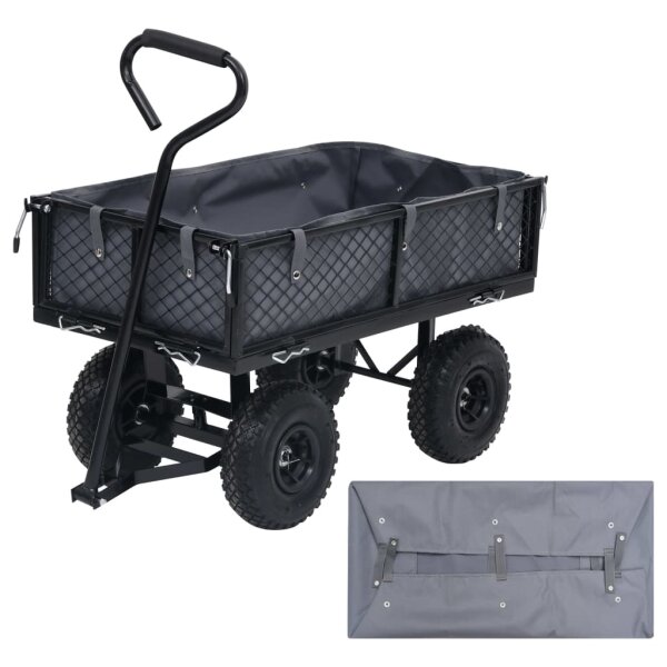 vidaXL Gartenwagen-Einlage Dunkelgrau 81x41x21 cm Stoff