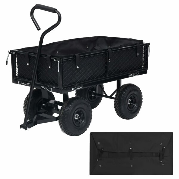 vidaXL Gartenwagen-Einlage Schwarz 81x41x21 cm Stoff