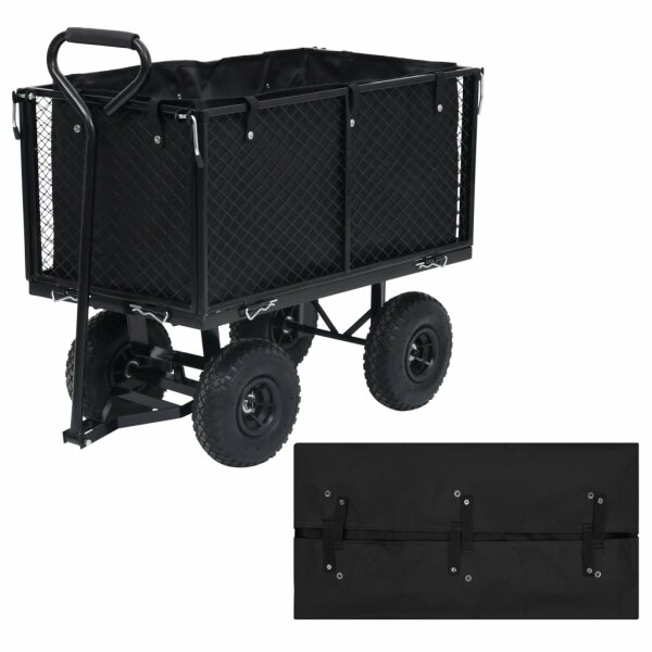 vidaXL Gartenwagen-Einlage Schwarz 81x41x40 cm Stoff