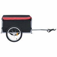 vidaXL Fahrrad-Lastenanh&auml;nger Schwarz und Rot 65 kg