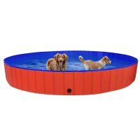 vidaXL Hundepool Faltbar Rot 300x40 cm PVC