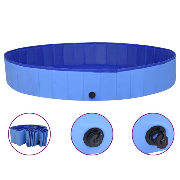 vidaXL Hundepool Faltbar Blau 200x30 cm PVC