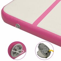 vidaXL Aufblasbare Gymnastikmatte mit Pumpe 400x100x15 cm PVC Rosa