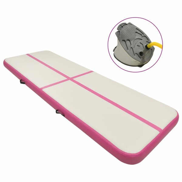 vidaXL Aufblasbare Gymnastikmatte mit Pumpe 500x100x15 cm PVC Rosa