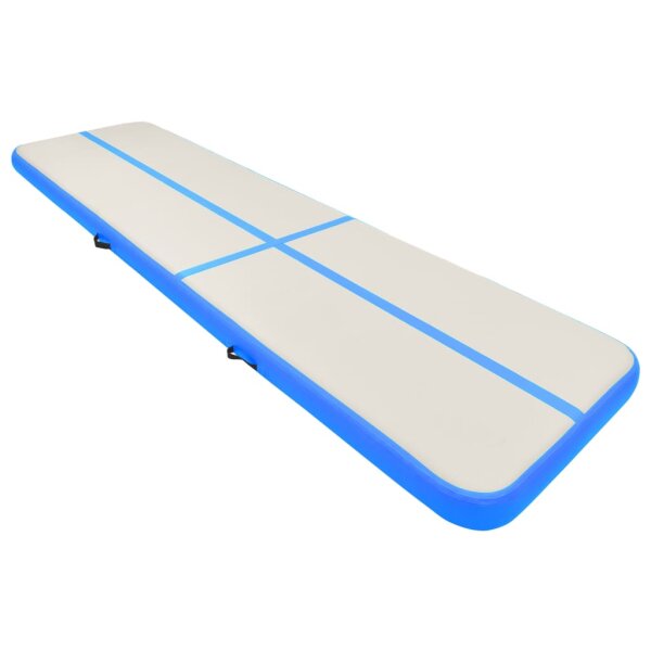 vidaXL Aufblasbare Gymnastikmatte mit Pumpe 600x100x15 cm PVC Blau