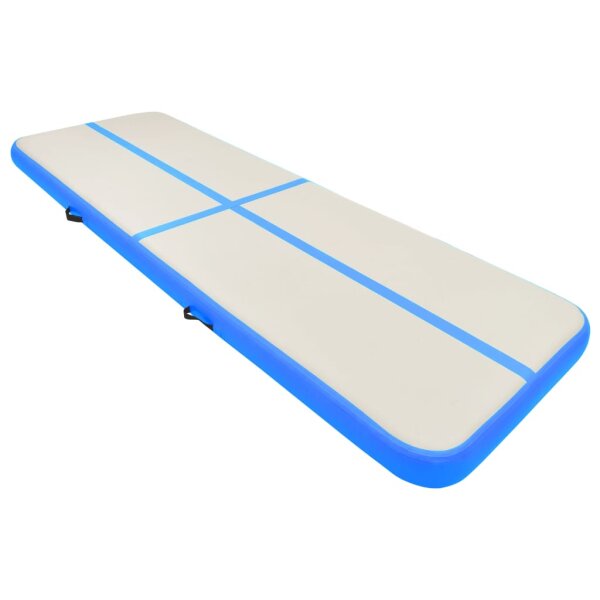 vidaXL Aufblasbare Gymnastikmatte mit Pumpe 400x100x20 cm PVC Blau