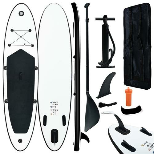 vidaXL Aufblasbares Stand Up Paddle Board Set Schwarz und Wei&szlig;