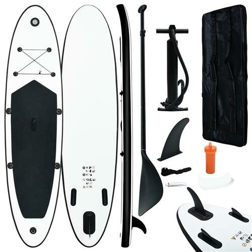 vidaXL Aufblasbares Stand Up Paddle Board Set Schwarz und Wei&szlig;