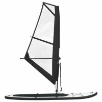 vidaXL Aufblasbares Stand-Up-Paddleboard Set mit Segel Schwarz Wei&szlig;