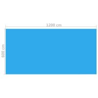 vidaXL Rechteckige Poolabdeckung 1200x600 cm PE Blau