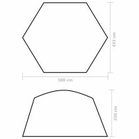 vidaXL Poolzelt Stoff 500x433x250 cm Grau