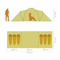 vidaXL Campingzelt 6 Personen Blau und Gr&uuml;n