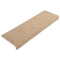 WOWONA Treppenmatten Selbstklebend Sisal-Optik 15 Stk. 65x25 cm Sand