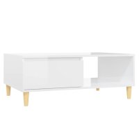 vidaXL Couchtisch Hochglanz-Weiß 90x60x35 cm...