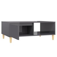 vidaXL Couchtisch Hochglanz-Grau 90x60x35 cm Holzwerkstoff