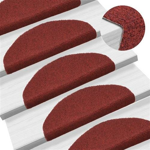 vidaXL Selbstklebende Treppenmatten 10 Stk. Rot 65x21x4 cm Nadelvlies