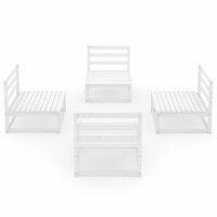 vidaXL 4-tlg. Garten-Lounge-Set Wei&szlig; Kiefer Massivholz