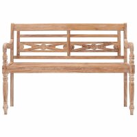 vidaXL Batavia-Bank 120 cm Teak Massivholz Get&uuml;ncht