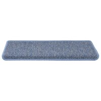 vidaXL Treppenmatten Selbstklebend Sisal-Optik 15 Stk. 65x25 cm Blau